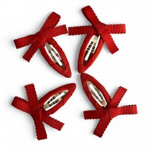 red bow hair clips